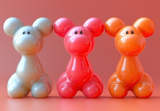 Whimsical balloon dog figurine, modern design concept.