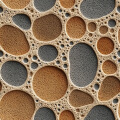 Fototapete - seamless background this pattern showcases a design with an arrangement of bubbles in various earthy tones, suitable for diverse applications creative projects.