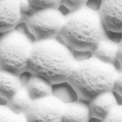 Fototapete - seamless texture a of soap foam showcases intricate, bubbly details against white background. this pattern is ideal for backgrounds in design projects, enhancing visual appeal.