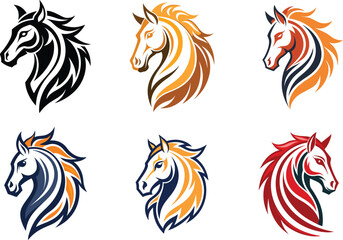 elegant horse head logo designs branding icons perfect for equestrian businesses needing stylish sca