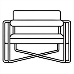 Poster - Modern wassily armchair line art illustration isolated on a white background