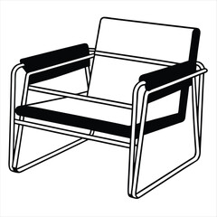 Poster - Modern wassily armchair illustration isolated on a white background