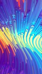 Wall Mural - Waves of colorful strip rhythm