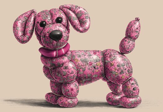 Whimsical balloon dog figurine, modern design concept.