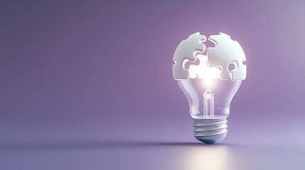 Poster - A creative light bulb design made of puzzle pieces, symbolizing innovation and problem-solving in technology.