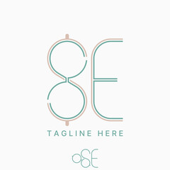 Poster - Logo design graphic concept creative premium vector stock image top sell initial SE 8E font eye glasses double lines monogram medical vision optic len