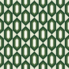 Wall Mural - Geometric seamless pattern in green.Diamond shape repeat pattern isolated on background.