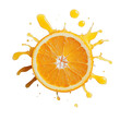 © Tarikulsio - Orange slice with juice splash isolated on transparent background