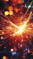 Poster - An abstract representation of swirling galaxies, brimming with vibrant colors, dynamic patterns, and glowing particles