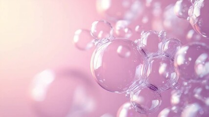 Poster - soft pink bubbles on a gentle background with light reflections and delicate highlights 4k video foo