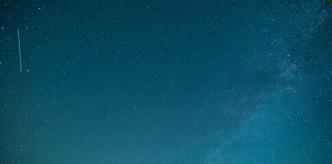 Wall Mural - beautiful bright milky way on the starry sky. astronomical background.