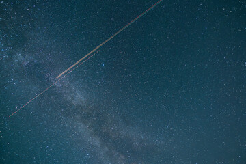 Wall Mural - beautiful bright milky way on the starry sky. astronomical background.