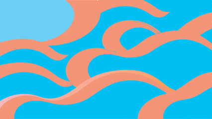  - Abstract background featuring orange wavy lines against a light blue backdrop creating a dynamic pattern created with generated ai