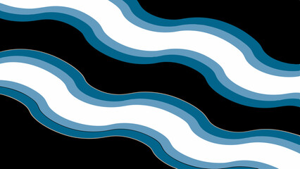  - Wavy white and blue lines on a black background creating an abstract flowing river like illustration created with generated ai