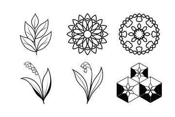 Wall Mural - Seamless set of vector floral elements for pattern design