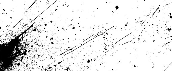 Poster - Vector abstract black artistic grunge effect ink stroke art background	