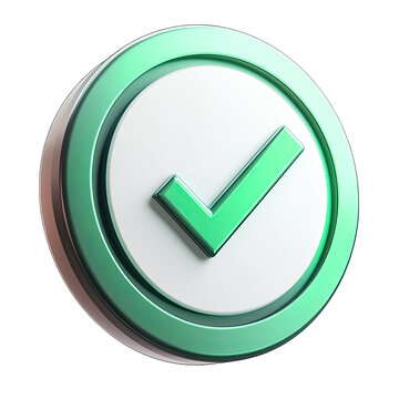 3D rendered check mark icon