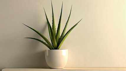 Aufkleber - Aloe vera plant in a white pot