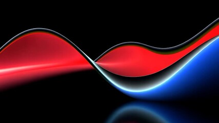 Poster - Abstract wavy forms with red and blue light