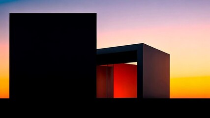 Poster - Abstract architectural design at sunset