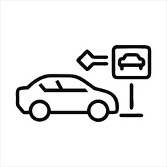 Aufkleber - Car approaching parking spot icon isolated on white background