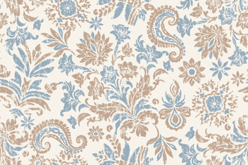  Ikat paisley embroidery on the fabric in Indonesia, India and Asian countries.geometric ethnic oriental seamless pattern.Aztec style. illustration. design for texture, fabric,clothing,wrapping,carpet.