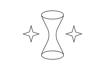 Poster - Abstract line drawing hourglass shape with stars