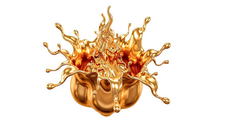 Aufkleber - Splashing liquid gold creating a stunning visual effect
