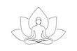 © Mamatarani - Serene yoga pose line drawing lotus flower meditation minimalist art