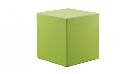 Poster - Green cube standing on white background representing simplicity and minimalism