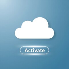 Aufkleber - Cloud computing activation button concept in a modern digital design