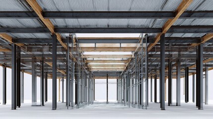 Poster - Detailed 3D Rendering of a Metal Structure with BIM Model Insights