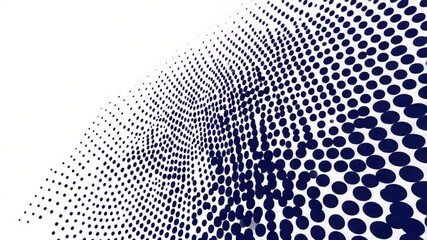Poster - Abstract halftone dots pattern in dark blue and white, a modern and elegant background
