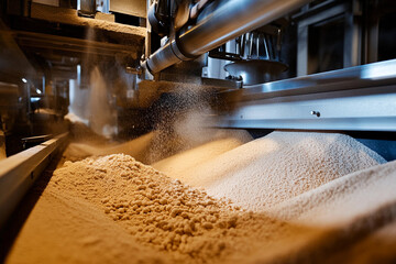Poster - Flour production process in a modern facility Generative AI
