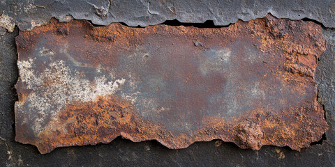 Aufkleber - Weathered metal plate with rust and texture details Generative AI