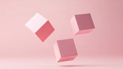 Poster - Floating Pink Cubes: An Abstract Design Element for Creative Visual Projects
