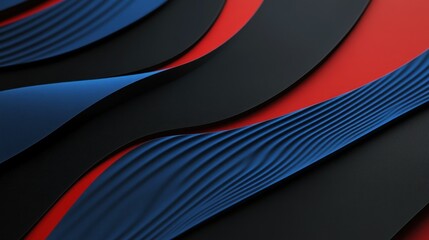 Poster - Visual design with black, blue and red colors, abstract lines and curves, gaming elements, background wallpaper AI generated image