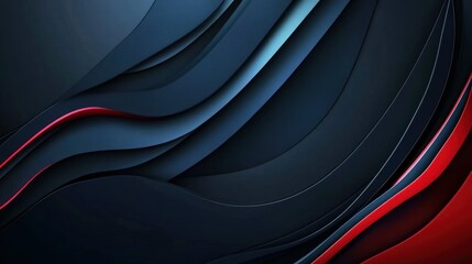 Poster - Visual design with black, blue and red colors, abstract lines and curves, gaming elements, background wallpaper AI generated image