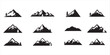 © NH RIDOY - mountain set icon vector silhouette on white background.