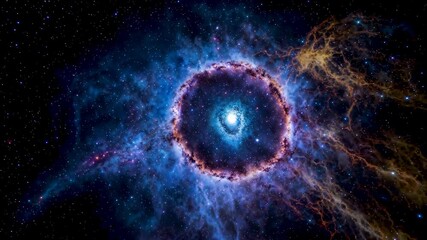 Wall Mural - a close up of a planetary object in the sky with stars
