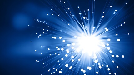 Poster - Fiber optics light up blue background