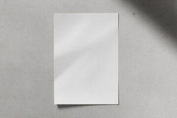 Aufkleber - Blank White Paper Sheet on Concrete Wall With Shadow, Ideal for Mockups and Business Communication : Generative AI