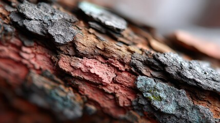 Poster - Macro Shot of Colorful Tree Bark, Showcasing Natural Texture and Organic Beauty for Environmental Awareness and Sustainable Practices : Generative AI