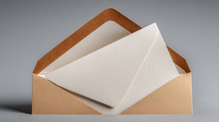 Aufkleber - Invitation Envelope With Blank Card, Symbolizing Communication and Personal Connection, Ideal for Announcements and Correspondence : Generative AI