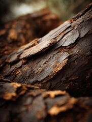 Poster - Close-Up of Weathered Tree Bark With Golden Highlights, Showcasing Natural Beauty and Forest Conservation Efforts : Generative AI