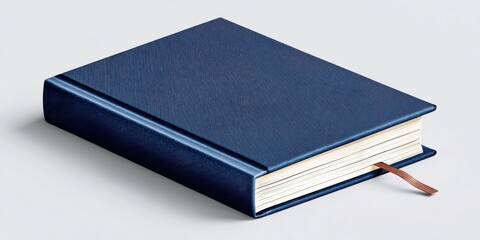 Aufkleber - Closed Blue Book With Bookmark on White Background, Representing Knowledge and Education for Academic Success and Personal Enrichment : Generative AI