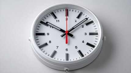 Poster - White Wall Clock Showing 10:10, Symbolizing Time Management and Punctuality in Business and Deadlines, Representing Productivity and Efficiency : Generative AI