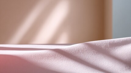 Aufkleber - Abstract Pink Fabric With Shadow Play, Ideal for Product Mockups and Minimalist Marketing Campaigns, Evoking Serenity and Subtle Elegance : Generative AI