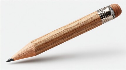 Poster - Wooden Pencil on White Background, Symbolizing Creativity and Academic Excellence, Perfect for Back to School and Educational Material : Generative AI