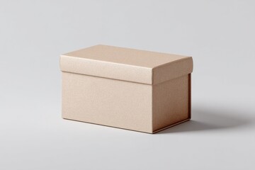 Aufkleber - Closed Gold Gift Box on White Background, Ideal for Branding Mockups, E-commerce Packaging, and Holiday Promotions : Generative AI